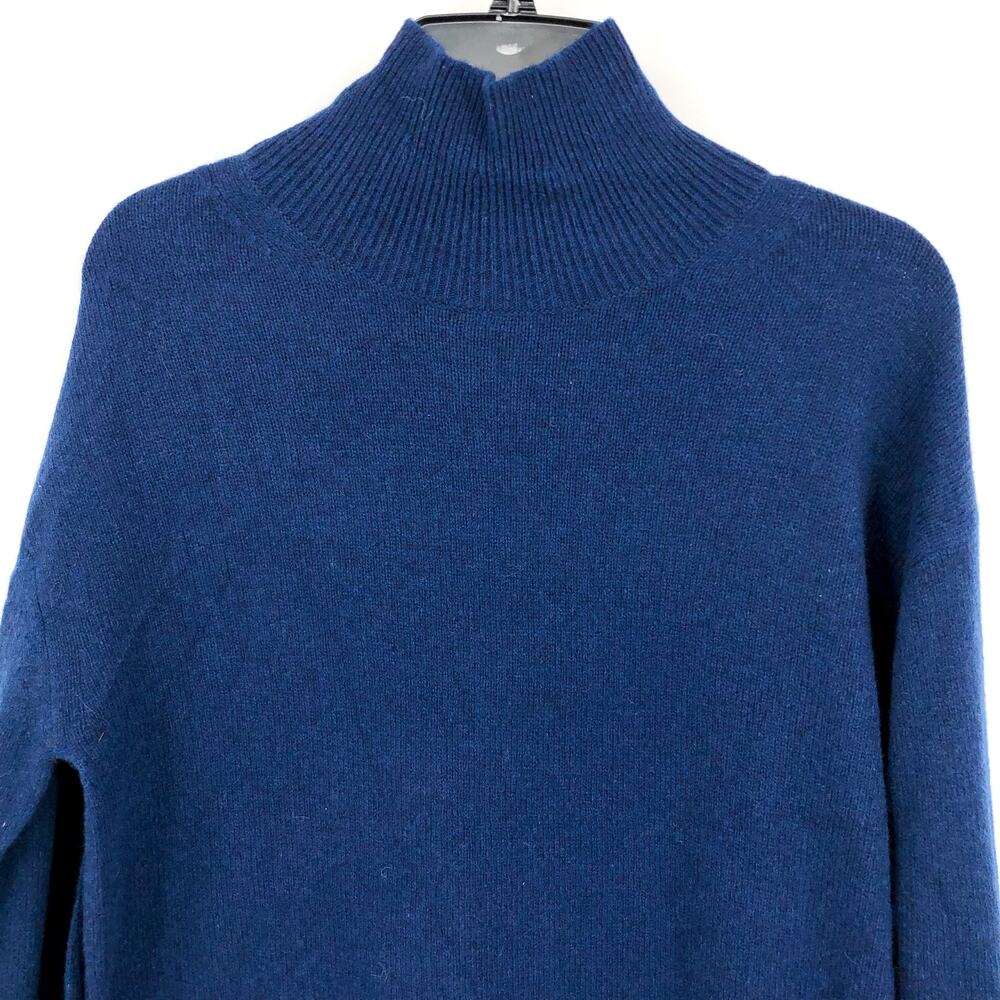 Everlane Womens The ReCashmere Oversized Turtleneck Sweater XS Navy Blue NWT - Picture 7 of 13
